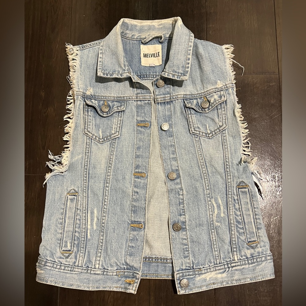 Brandy Melville Distressed Denim Vest